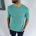 T-SHIRT IN FILO TRAFORATA VERDE LIGHT 301